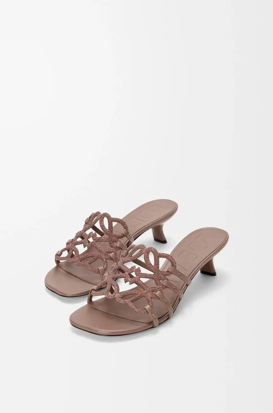 Petal Anagram Slide in Rhinestone-Embellished Suede Petal Anagram Slide in Rhinestone-Embellished Suede