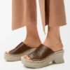 Petal Espadrille Platform Slide in Vegetable-Tanned Calfskin Petal Espadrille Platform Slide in Vegetable-Tanned Calfskin