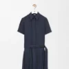 Pleated Dress in Cotton Blend