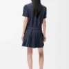 Pleated Dress in Cotton Blend