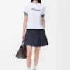 Pleated Mini Skirt in Cotton Blend Pleated Mini Skirt in Cotton Blend