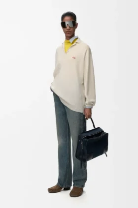 Polo Sweater in Cashmere and Silk Blend
