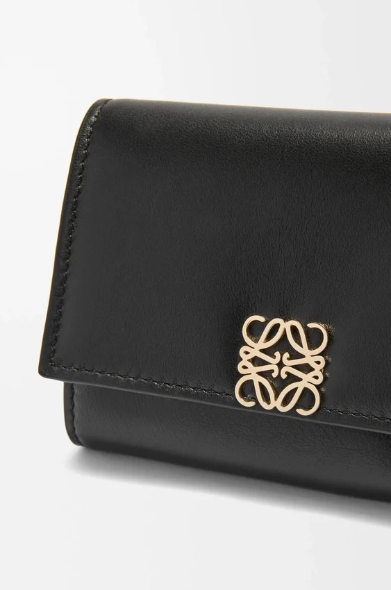 Puffer Anagram Small Vertical Wallet in Shiny Nappa Calfskin Puffer Anagram Small Vertical Wallet in Shiny Nappa Calfskin