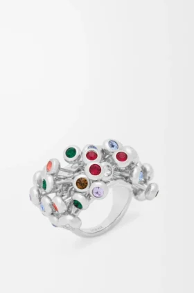 Push Pin Ring in Sterling Silver and Crystals Push Pin Ring in Sterling Silver and Crystals