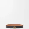 Reversible Anagram Belt in Smooth Calfskin and Soft Grained Calfskin Reversible Anagram Belt in Smooth Calfskin and Soft Grained Calfskin