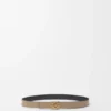 Reversible Anagram Bombé Belt in Smooth Calfskin Reversible Anagram Bombé Belt in Smooth Calfskin
