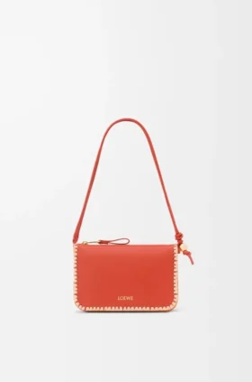 Rio Pouch in Classic Calfskin and Raffia Rio Pouch in Classic Calfskin and Raffia