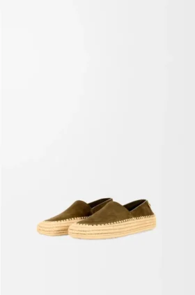 Rio Slipper in Suede and Raffia