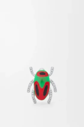 Scarabeo Brooch in Sterling Silver and Enamel Scarabeo Brooch in Sterling Silver and Enamel