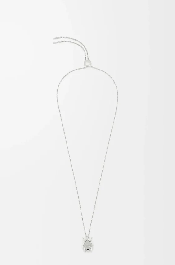 Scarabeo Necklace in Sterling Silver, Enamel and Crystal Scarabeo Necklace in Sterling Silver, Enamel and Crystal