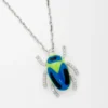 Scarabeo Necklace in Sterling Silver, Enamel and Crystal Scarabeo Necklace in Sterling Silver, Enamel and Crystal