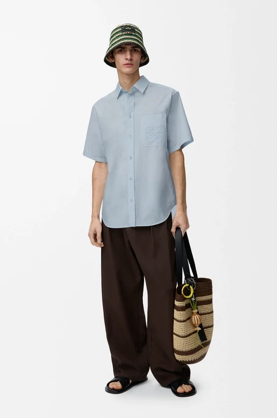 Short Sleeve Shirt in Cotton Blend Short Sleeve Shirt in Cotton Blend