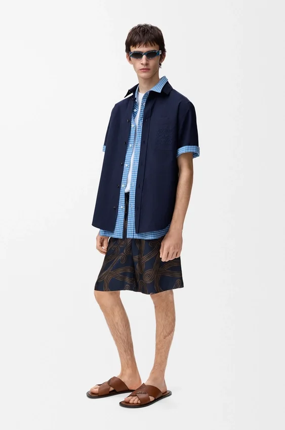 Short Sleeve Shirt in Cotton Blend Short Sleeve Shirt in Cotton Blend