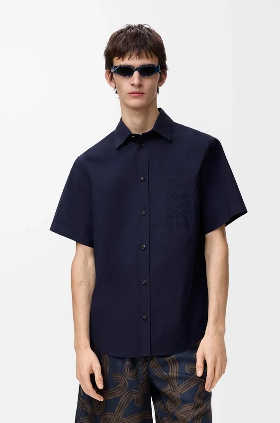 Short Sleeve Shirt in Cotton Blend Short Sleeve Shirt in Cotton Blend
