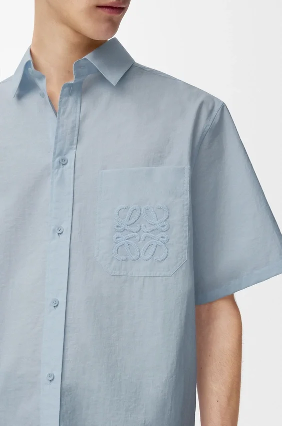 Short Sleeve Shirt in Cotton Blend Short Sleeve Shirt in Cotton Blend