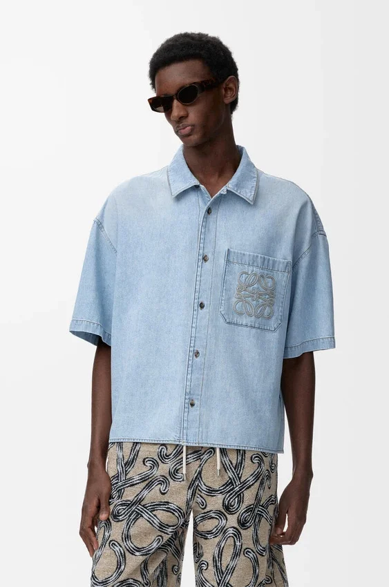 Short Sleeve Shirt in Denim Short Sleeve Shirt in Denim