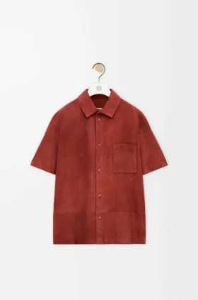 Short Sleeve Shirt in Suede Goatskin Short Sleeve Shirt in Suede Goatskin