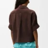 Short Sleeve Shirt in Suede Goatskin