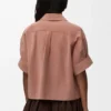 Short Sleeve Shirt in Suede Goatskin