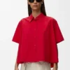Short Sleeve Trapeze Shirt in Cotton