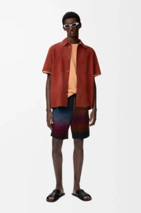 Short Sleeve Shirt in Suede Goatskin Short Sleeve Shirt in Suede Goatskin