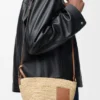 Slit Pochette Bag in Raffia and Calfskin Slit Pochette Bag in Raffia and Calfskin