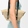 Small Braid Basket in Iraca Palm Ad Calfskin Small Braid Basket in Iraca Palm Ad Calfskin