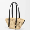 Small Braid Basket in Iraca Palm Ad Calfskin Small Braid Basket in Iraca Palm Ad Calfskin