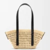 Small Braid Basket in Iraca Palm Ad Calfskin Small Braid Basket in Iraca Palm Ad Calfskin