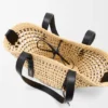 Small Braid Basket in Iraca Palm Ad Calfskin Small Braid Basket in Iraca Palm Ad Calfskin