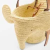Small Elephant Basket in Raffia and Calfskin Small Elephant Basket in Raffia and Calfskin