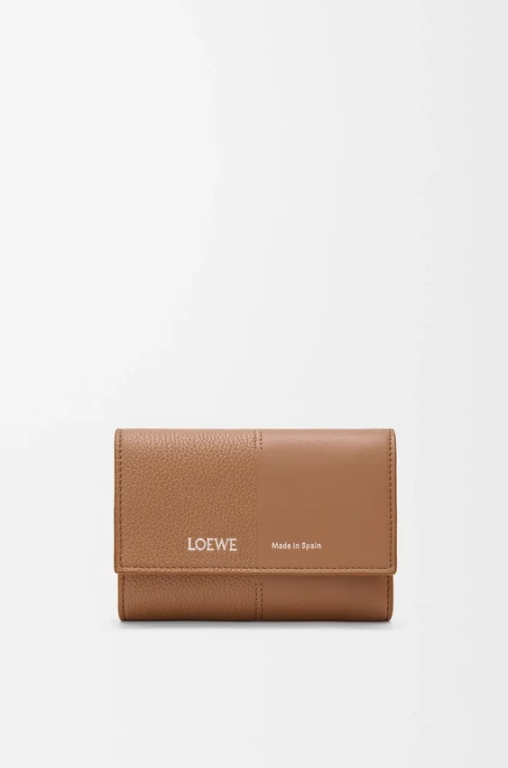 Small Vertical Wallet in Smooth and Grained Calfskin Small Vertical Wallet in Smooth and Grained Calfskin
