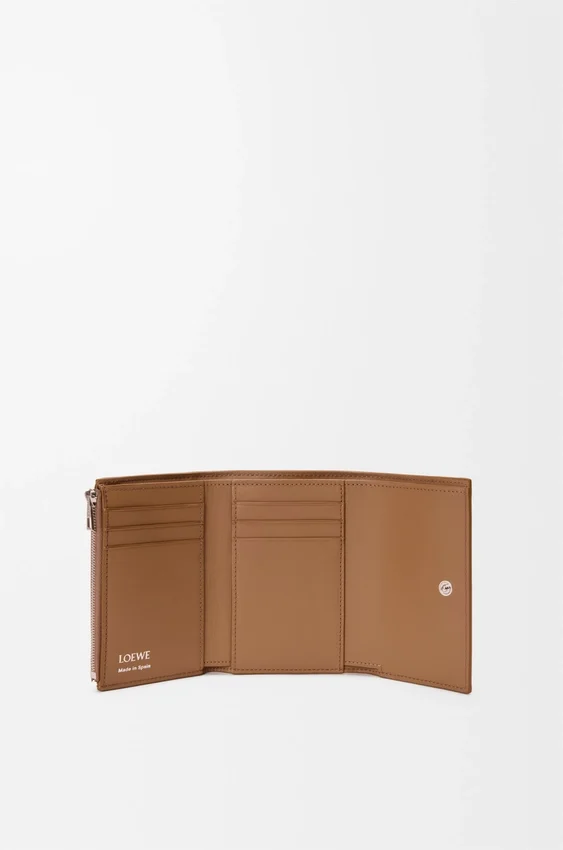Small Vertical Wallet in Smooth and Grained Calfskin Small Vertical Wallet in Smooth and Grained Calfskin