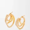 Stacked Hoop Earrings in Sterling Silver and Crystals Stacked Hoop Earrings in Sterling Silver and Crystals