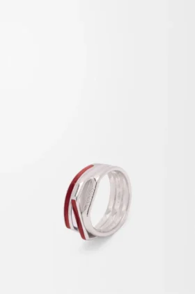 Stacked Ring in Sterling Silver and Enamel