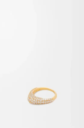 Stirrup Ring in Sterling Silver and Crystals