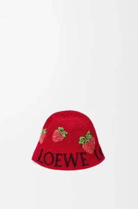 Strawberry Bucket Hat in Cotton Strawberry Bucket Hat in Cotton