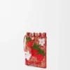 Strawberry Drawstring Pocket in Classic Calfskin and Raffia Strawberry Drawstring Pocket in Classic Calfskin and Raffia