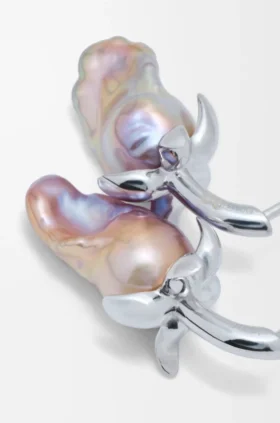 Strawberry Earrings in Sterling Silver and Pearl Strawberry Earrings in Sterling Silver and Pearl