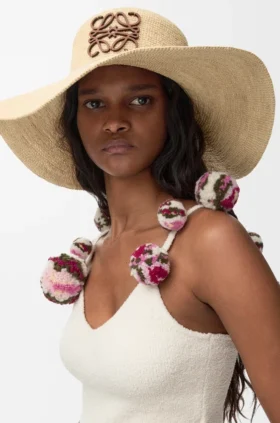 Sun Hat in Raffia and Calfskin Sun Hat in Raffia and Calfskin