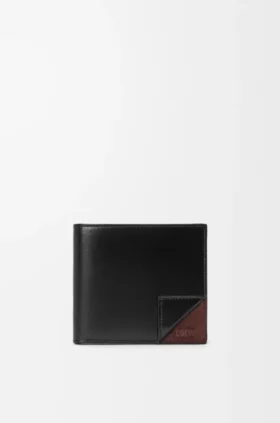 Switch Bifold Coin Wallet in Supple Grained Calfskin and Suede