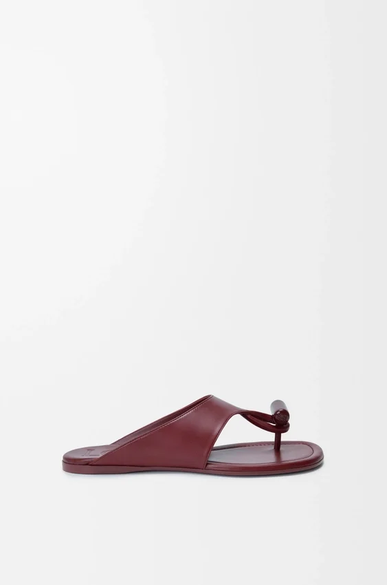 Toggle Flat Sandal in Shiny Smoot Calfskin Toggle Flat Sandal in Shiny Smoot Calfskin