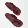 Toggle Flat Sandal in Shiny Smoot Calfskin Toggle Flat Sandal in Shiny Smoot Calfskin