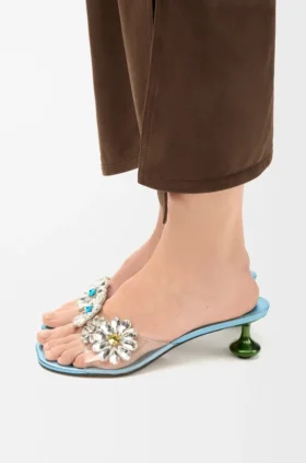 Toy Crystal Flowers Sandal in Pvc