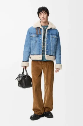 trucker jacket in denim and shearling 2 280x423 - Trucker Jacket in Denim and Shearling