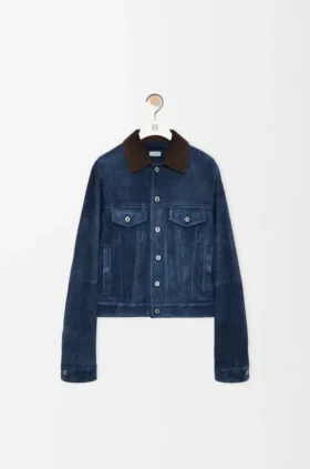 Trucker Jacket in Suede Goat Skin