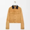 Trucker Jacket in Suede Goat Skin Trucker Jacket in Suede Goat Skin