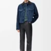 Trucker Jacket in Suede Goat Skin Trucker Jacket in Suede Goat Skin