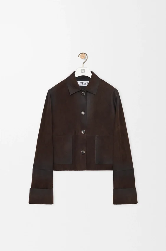 Turn-Up Jacket in Suede Lambskin Turn-Up Jacket in Suede Lambskin