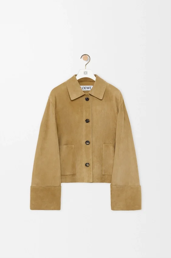 Turn-Up Jacket in Suede Lambskin Turn-Up Jacket in Suede Lambskin